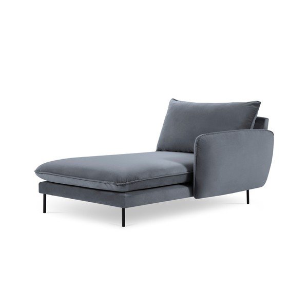 Siva baršunasta ležaljka Cosmopolitan Design Vienna, desni kut-image-3