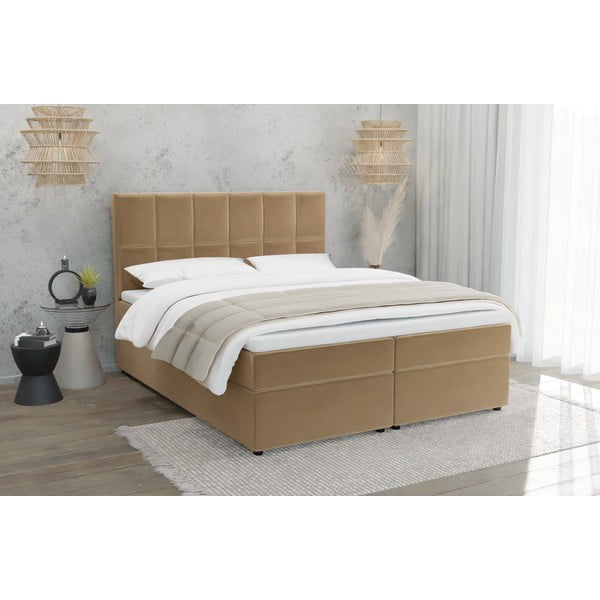 Oker žuti boxspring krevet s prostorom za odlaganje 180x200 cm Flip – Ropez-image-1