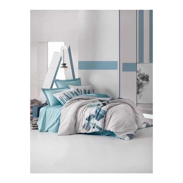 Pamučni set posteljine s plahtama za krevet za jednu osobu Katie, 160 x 220 cm
