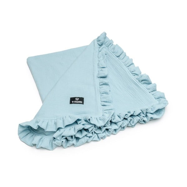 Plava deka za bebe od muslina 80x100 cm – T-TOMI