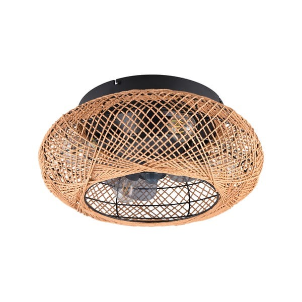 Smeđa stropna svjetiljka s daljinskim upravljačem/s ventilatorom Lillesand – Trio