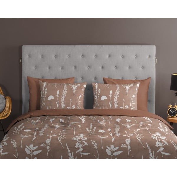 Smeđa pamučna posteljina za krevet za jednu osobu/za produženi krevet 140x220 cm Rav – Good Morning-image-2