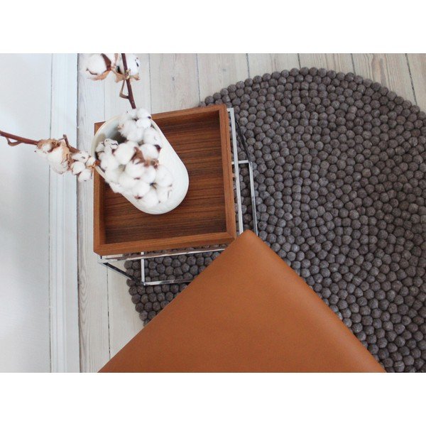 Smeđi tepih od vunenih pompona Wooldot Ball Rugs, ⌀ 120 cm-image-2