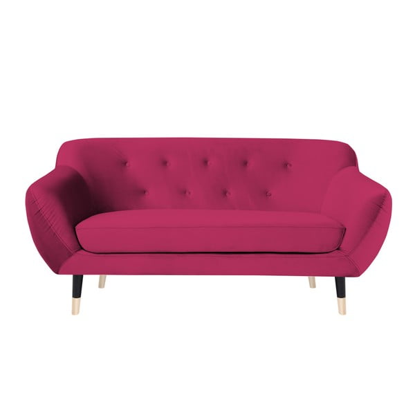 Roza sofa s crnim nogicama Mazzini Sofas Amelie, 158 cm