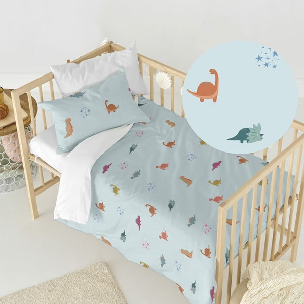 Pamučna dječja posteljina za dječji krevetić 100x120 cm Mini dinosaur – Happy Friday