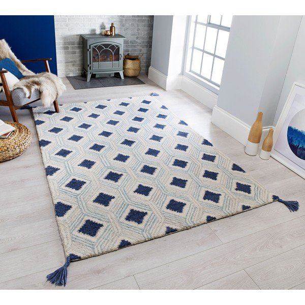 Bež-plavi vuneni tepih Flair Rugs Marco, 120 x 170 cm-image-4