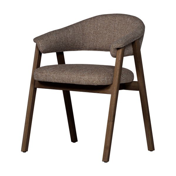 Smeđa podstavljena blagovaonska stolica s naslonima za ruke Tunar – WOOOD