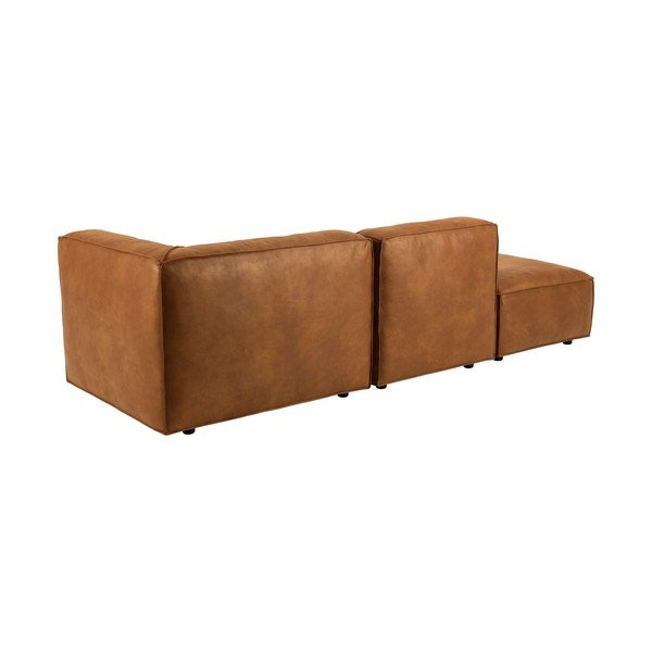 Konjak smeđa ležaljka od imitacije kože (s desnim kutom) Fairfield Kentucky – Bonami Selection-image-4