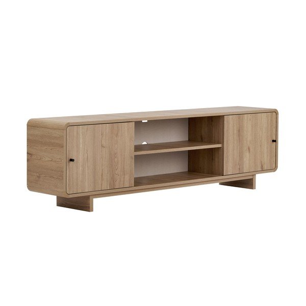 TV komoda u dekoru hrasta u svijetloj prirodnoj boji 180x52x34 cm Mirel – Nordure