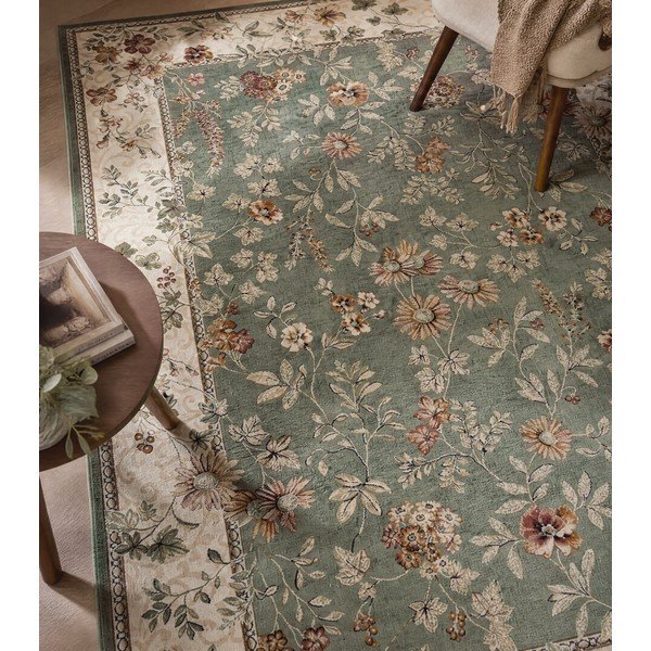 Zeleni/krem tepih viskozan 160x230 cm Oriental – Nouristan-image-1