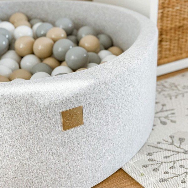 Sivi bazen s lopticama od samta ø 90x30 cm Montessori – Meowbaby-image-2