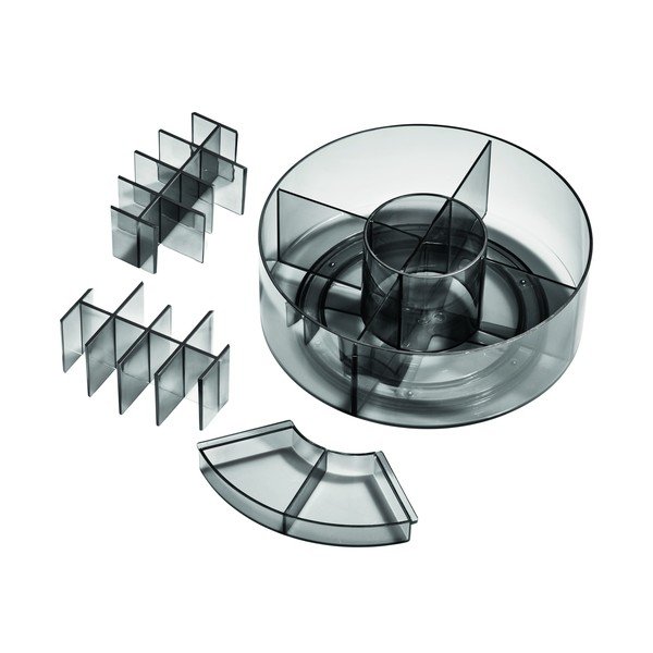 Mat crni kupaonski kozmetički organizator od reciklirane plastike Cosmetic Carousel - iDesign-image-4