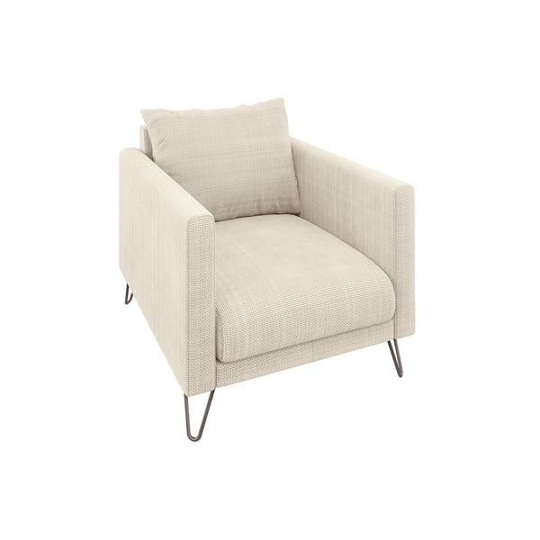 Krem fotelja od šenila Freya – Ropez