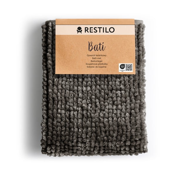 Tamno siva kupaonska prostirka 50x70 cm Bati – Restilo