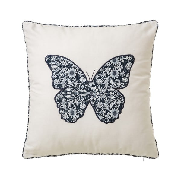 Bijeli pamučni jastuk s Unimas motivom leptira, 45 x 45 cm