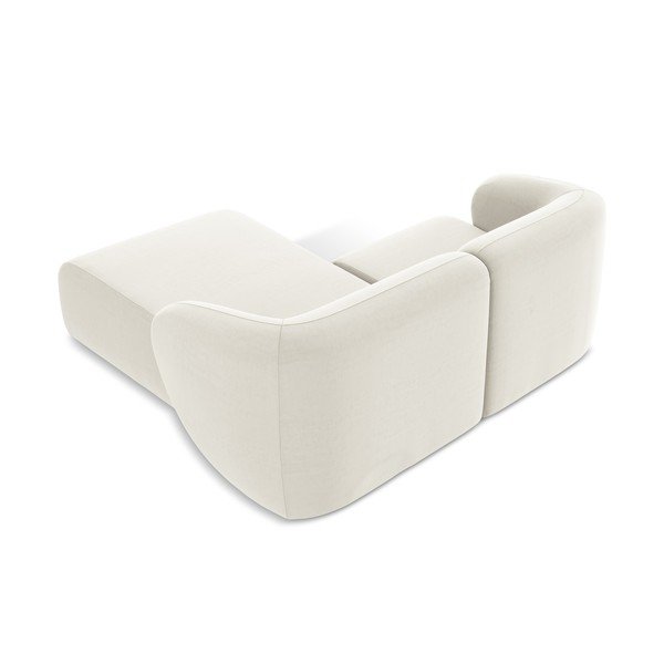 Bež baršunasti kutna garnitura (s desnim kutom/s ležaljkom) Lani – Makamii-image-3