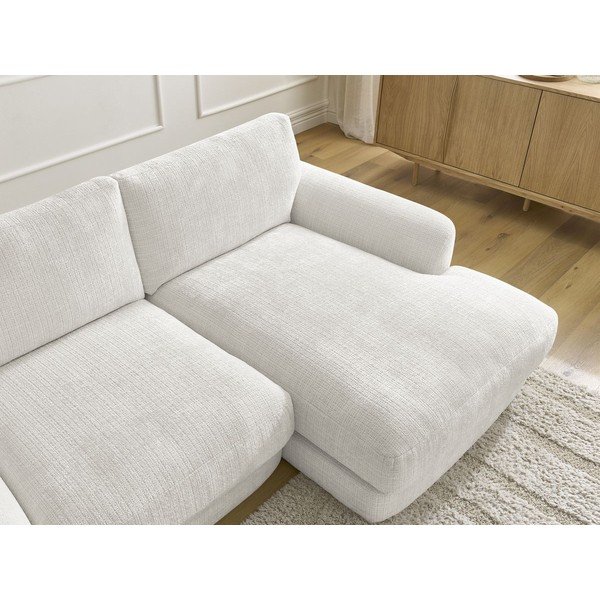 Bijela kutna garnitura od šenila (s desnim kutom/s ležaljkom) Leonore – Bobochic Paris-image-4