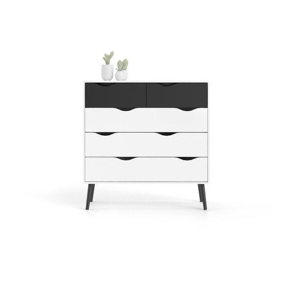 Crno bijela komoda Tvilum Oslo, 99 x 101 cm-image-3