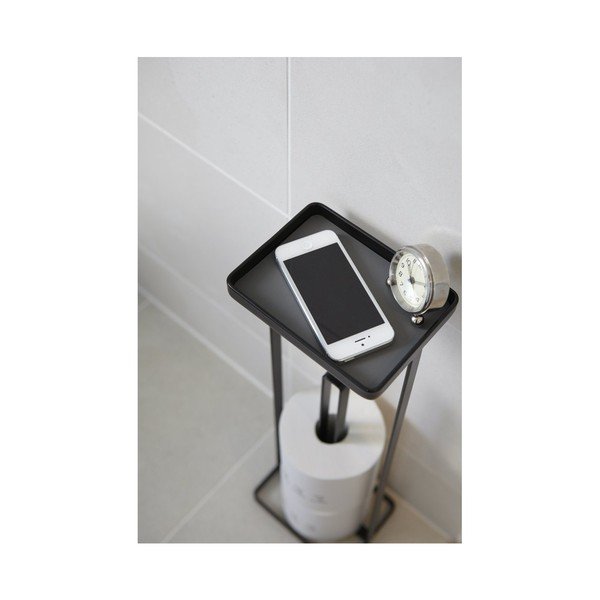 Crni dispenzer za toaletni papir s policom YAMAZAKI Tower-image-2