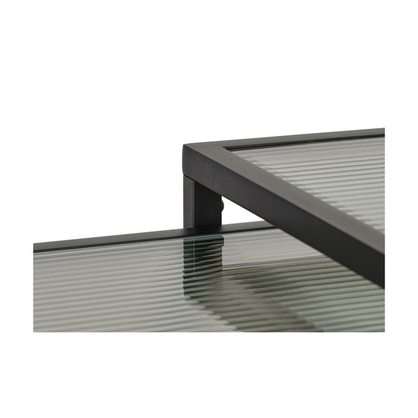 Crni stakleni stolići za kavu u setu 2 kom 60x60 cm Bronco – Unique Furniture-image-3