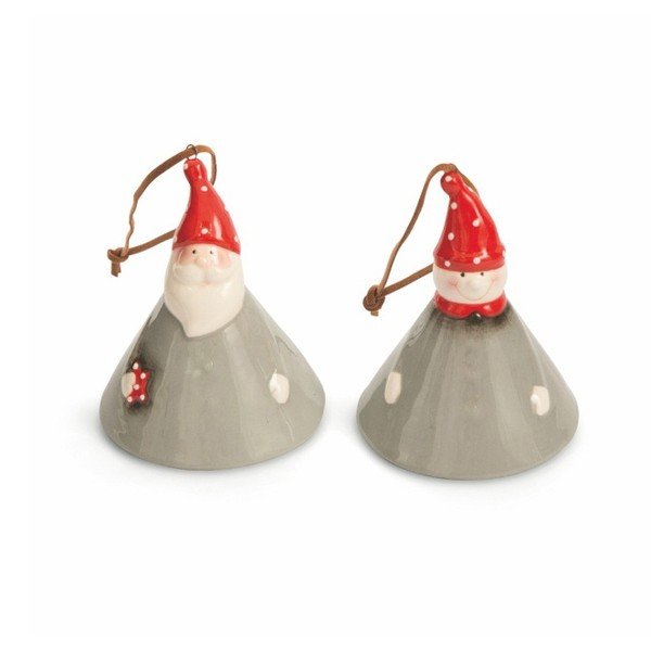Set od 2 božićna viseća ukrasa Villa d'Este XMAS Appendini Campanella Grigi