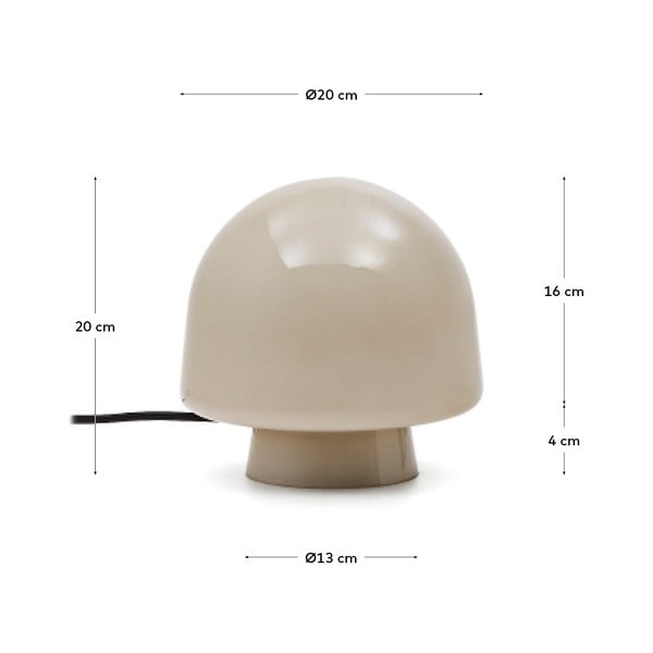 Stolna lampa sivo-bež sa staklenim sjenilom (visina 20 cm) Reig – Kave Home-image-4