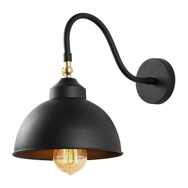 Crna metalna zidna svjetiljka Opviq lights Fotini