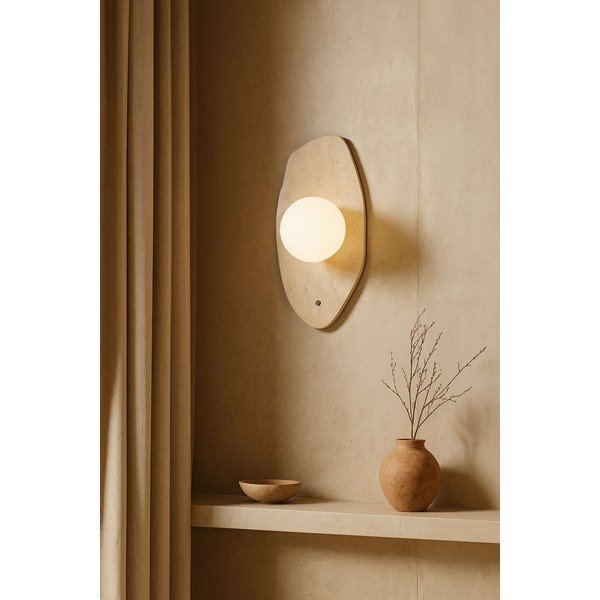 Bež zidna lampa od kamenine ø 10 cm Hilde – Opviq lights-image-1
