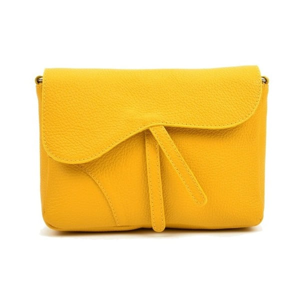 Žuta kožna torbica Carla Ferreri Bruno