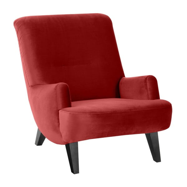 Cigla crvena fotelja s crnim nogama Max Winzer Brandford Suede