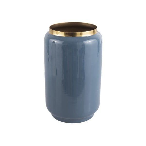 Plava vaza s detaljima u zlatnoj boji PT LIVING Flare, visina 22 cm