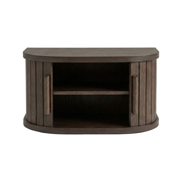 Viseći/s policama noćni ormarić u dekoru hrasta u tamnoj prirodnoj boji Meta – Unique Furniture-image-2