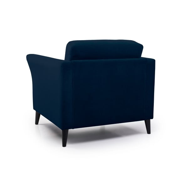Tamno plava baršunasti fotelja Eden – Scandic-image-3