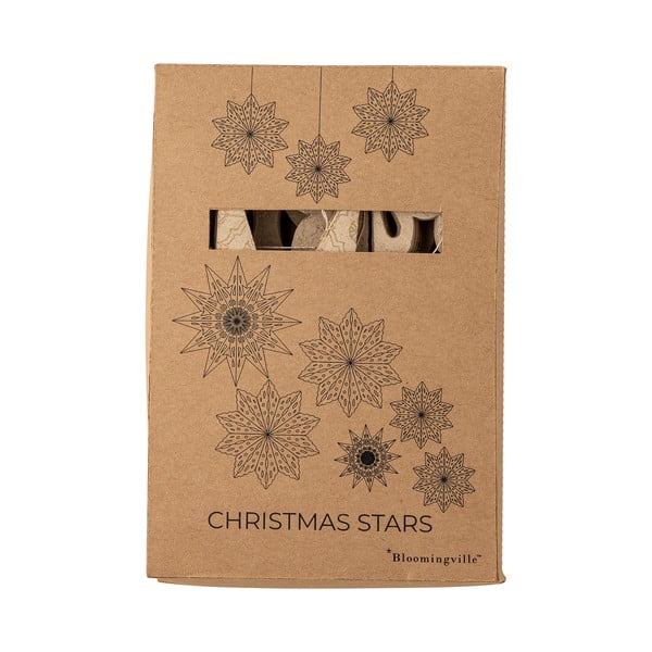 Papirnati viseći božićni ukrasi u setu 6 kom Star – Bloomingville-image-2