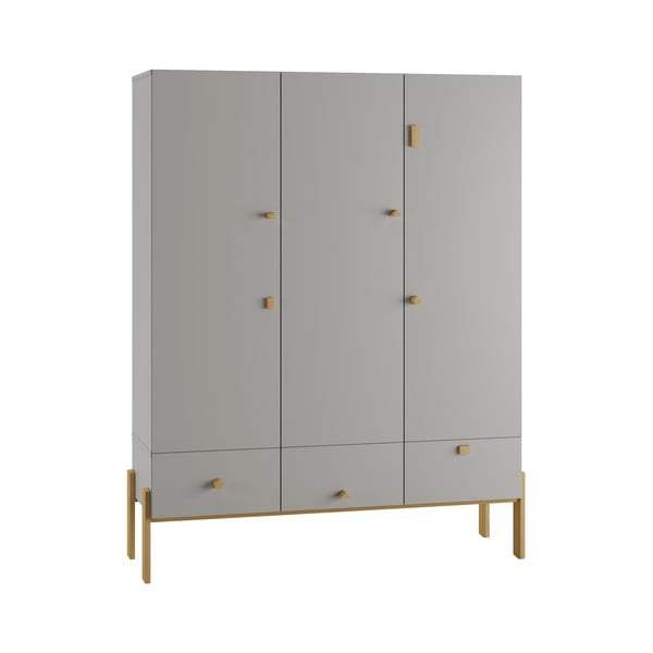 Svijetlo sivi dječji ormar 150x170 cm Cube - Pinio-image-3