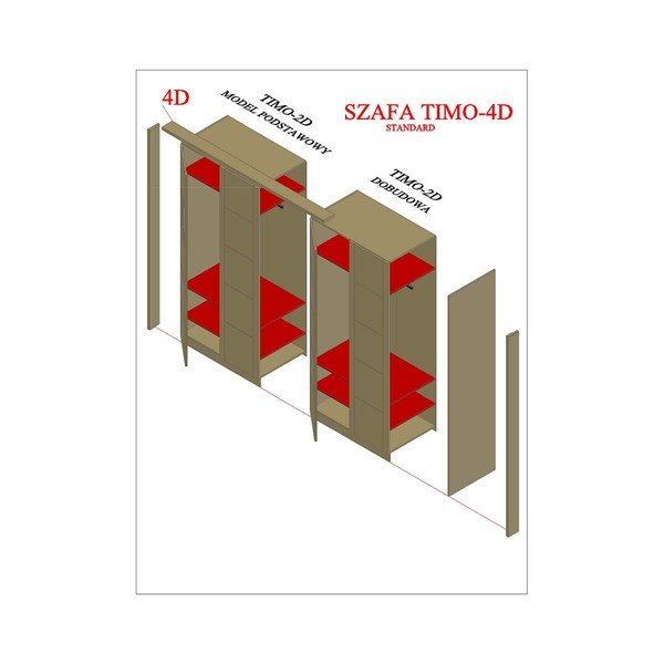 Bijeli ormar od masivne bukve 203x220 cm Timo – Olivia Living-image-1