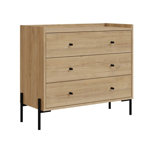 Niska komoda u dekoru hrasta u prirodnoj boji 90x80 cm Mayra-2 – Marckeric