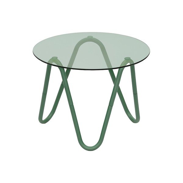 Okrugao pomoćni stol sa staklenom pločom stola ø 50 cm Ventana Round – Leitmotiv