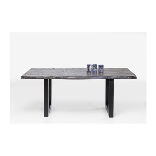 Crni blagovaonski stol od bagremovog drveta Kare Design Nature, 195 x 100 cm
