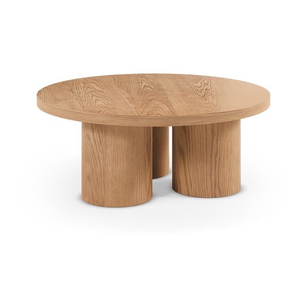 Okrugao stolić za kavu u dekoru hrasta u prirodnoj boji ø 100 cm Arancha – MOME-image-2