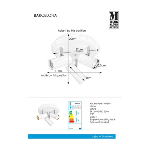 Bijela zidna svjetiljka Markslöjd Barcelona Tres-image-2