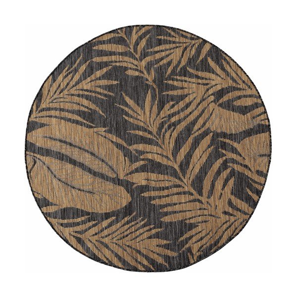 Crni/smeđi okrugao unutarnji i vanjski tepih ø 160 cm Mira 1451 – Ayyildiz Carpets