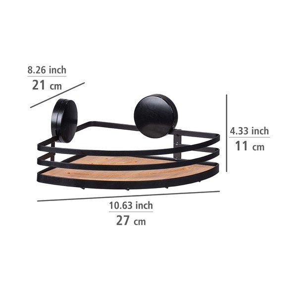 Crna kutna kupaonska polica Wenko Alba-image-3