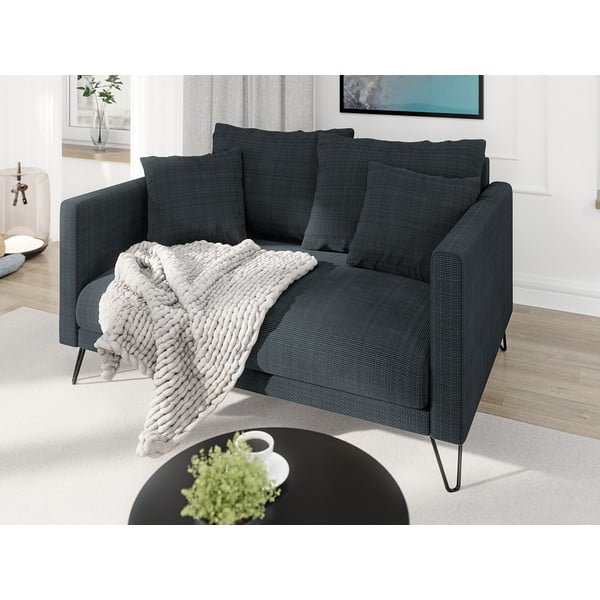 Tamno siva sofa od šenila 140 cm Freya – Ropez-image-3