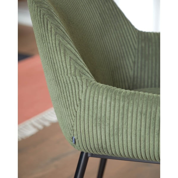 Kaki zelena podstavljena blagovaonska stolica Konna – Kave Home-image-2