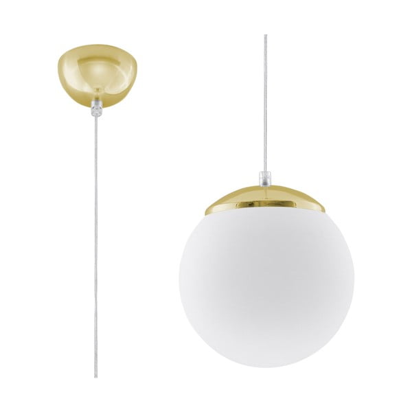 Viseća svjetiljka u zlatnoj boji sa staklenim sjenilom ø 20 cm Cezab – Nice Lamps