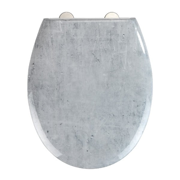 WC daska s mekanim zatvaranjem Wenko Easy Concrete, 44,5 x 37 cm