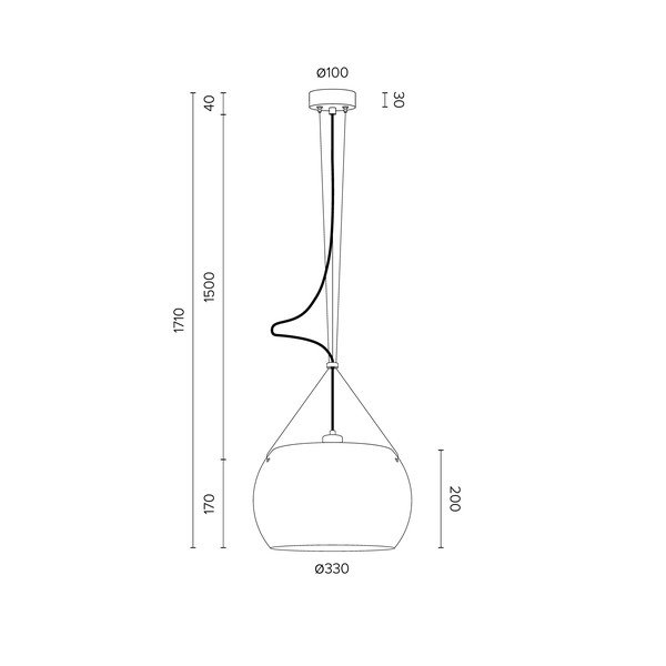 Crna viseća svjetiljka Sotto Luce Momo Elementary Glossy S, ⌀ 33 cm-image-2