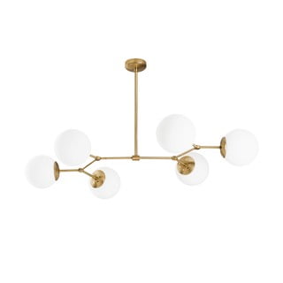 Viseća svjetiljka za 6 žarulja u zlatno-bijeloj boji Opviq lights Damar Horizontal