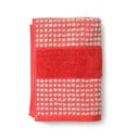 Crveni ručnik od organskog pamuka od frotira 50x100 cm Check – JUNA